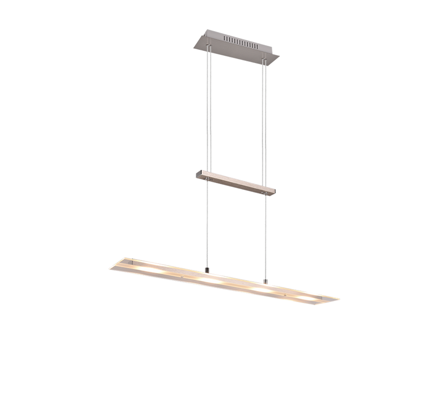 Lámpara de techo colgante Trio Milos LED níquel mate 3000K 170cm R32004107