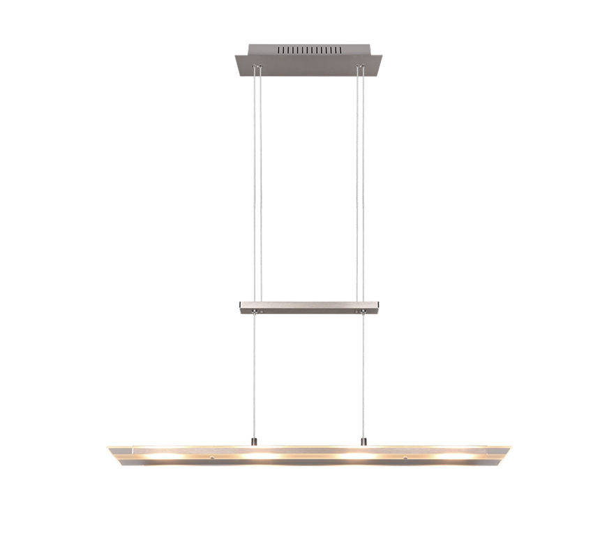 Lámpara de techo colgante Trio Milos LED níquel mate 3000K 170cm R32004107