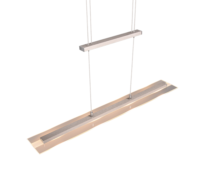 Lámpara de techo colgante Trio Milos LED níquel mate 3000K 170cm R32004107