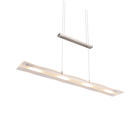 Lámpara de techo colgante Trio Milos LED níquel mate 3000K 170cm R32004107