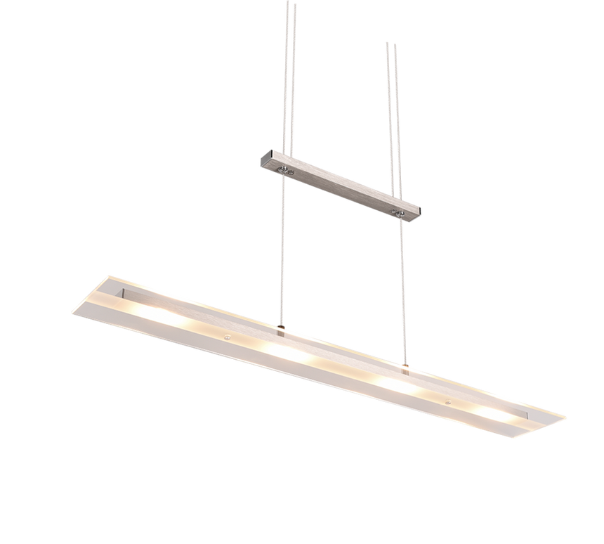 Lámpara de techo colgante Trio Milos LED níquel mate 3000K 170cm R32004107