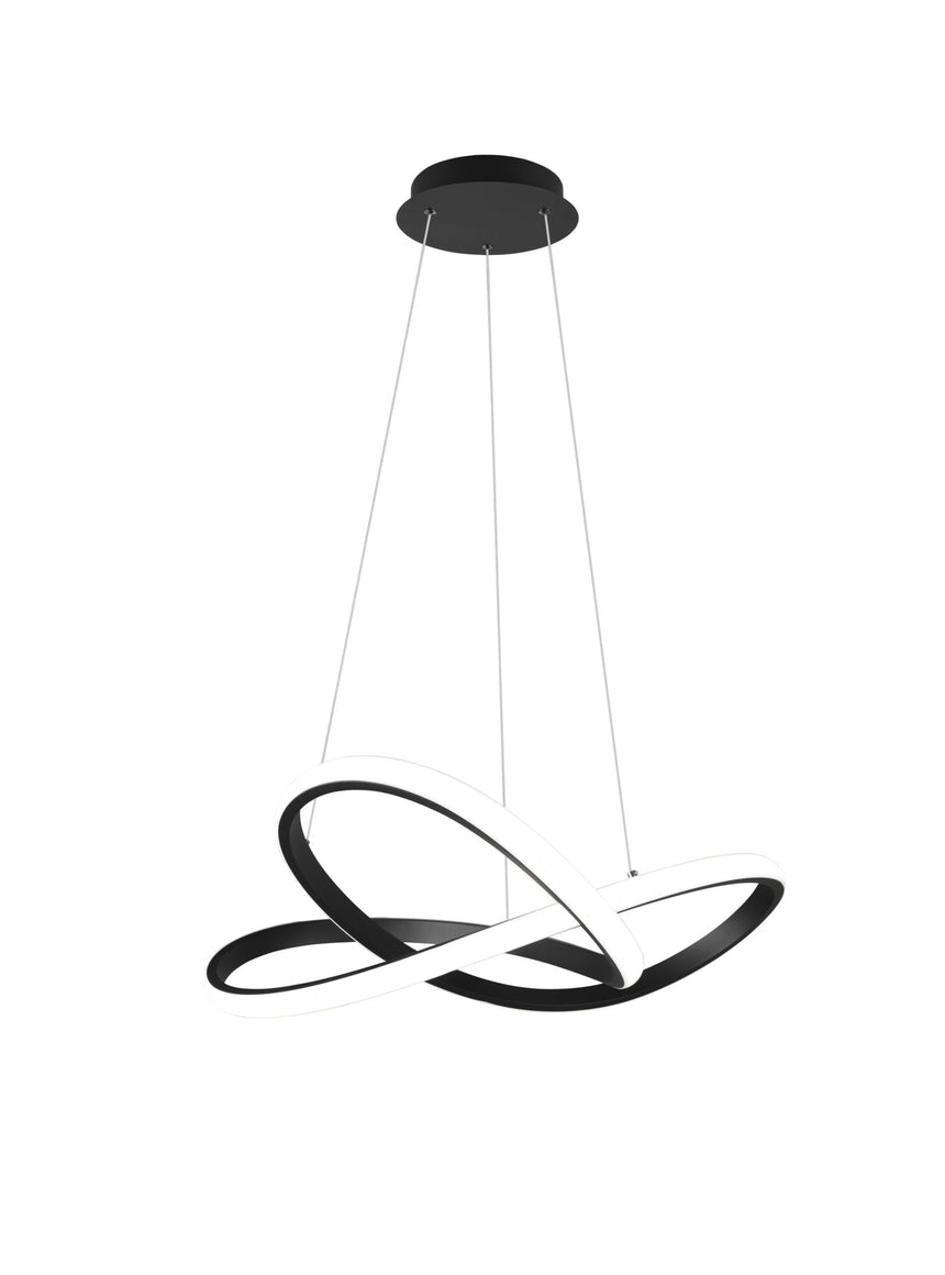 Trio Course Lámpara colgante LED de metal estera negra R32051432