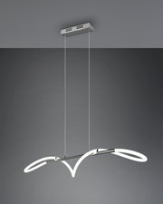 Lámpara de techo colgante Trio Argos LED cromo 4000K 150cm R32361106