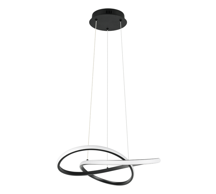 Lámpara de techo colgante Trio Mansa LED negro mate 3000K 150cm R33111132