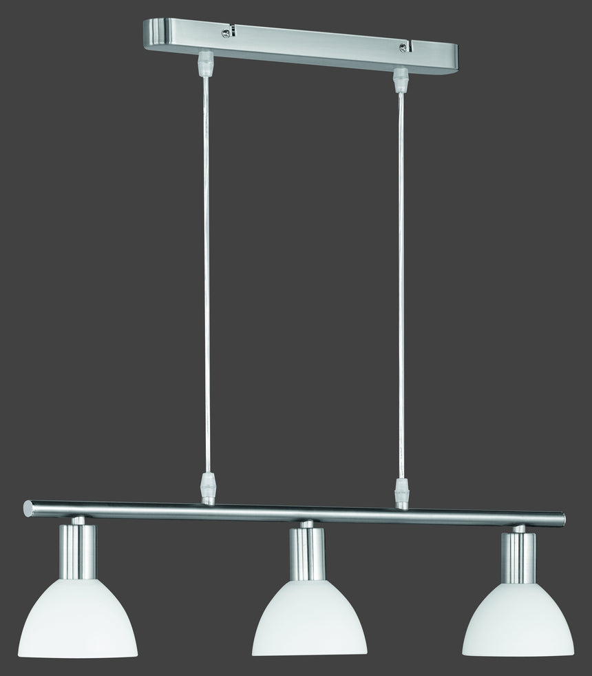 Lámpara de techo colgante Trio Dallas LED níquel mate 2700K 120cm R335110307