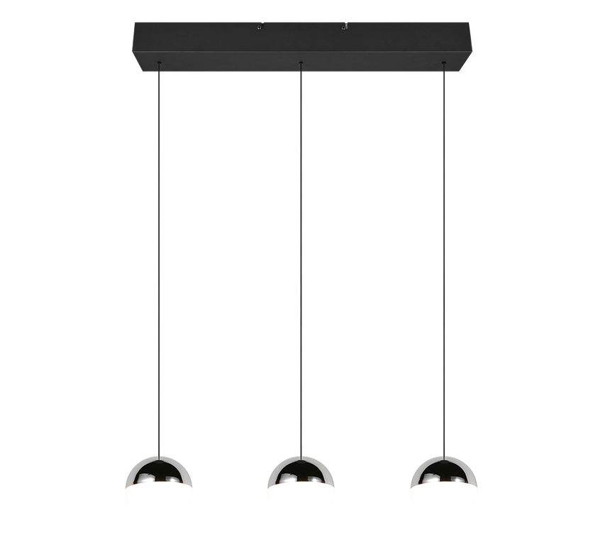 Lámpara de techo colgante Trio Senta LED cromo 4000K 150cm R33553106