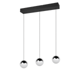 Lámpara de techo colgante Trio Senta LED cromo 4000K 150cm R33553106