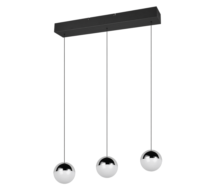 Lámpara de techo colgante Trio Senta LED cromo 4000K 150cm R33553106