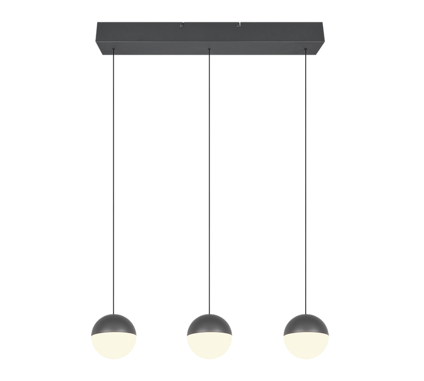 Lámpara de techo colgante Trio Senta LED antracita 3000K 150cm R33553142
