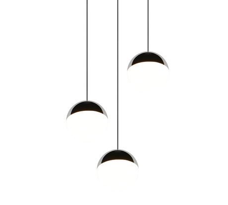 Lámpara de techo colgante Trio Senta LED cromo 4000K 150cm R33553306