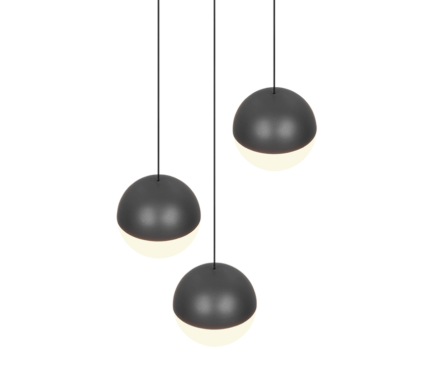 Lámpara de techo colgante Trio Senta LED antracita 3000K 150cm R33553342