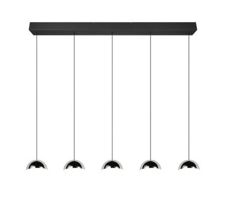 Lámpara de techo colgante Trio Senta LED cromo 4000K 150cm R33555106