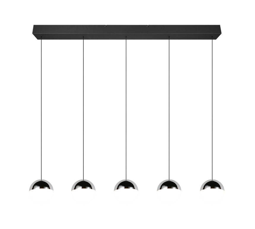 Lámpara de techo colgante Trio Senta LED cromo 4000K 150cm R33555106