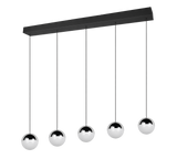 Lámpara de techo colgante Trio Senta LED cromo 4000K 150cm R33555106