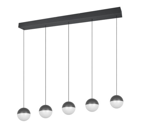 Lámpara de techo colgante Trio Senta LED antracita 3000K 150cm R33555142