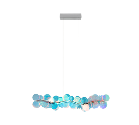 Lámpara de techo colgante Trio Pulse LED transparent iridescent 4000K 150cm R336
