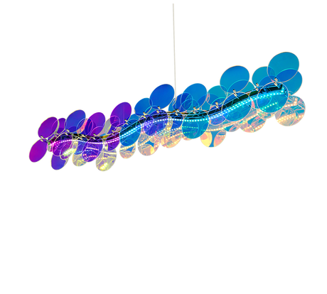 Lámpara de techo colgante Trio Pulse LED transparent iridescent 4000K 150cm R336