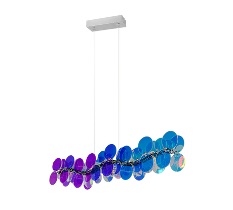 Lámpara de techo colgante Trio Pulse LED transparent iridescent 4000K 150cm R336