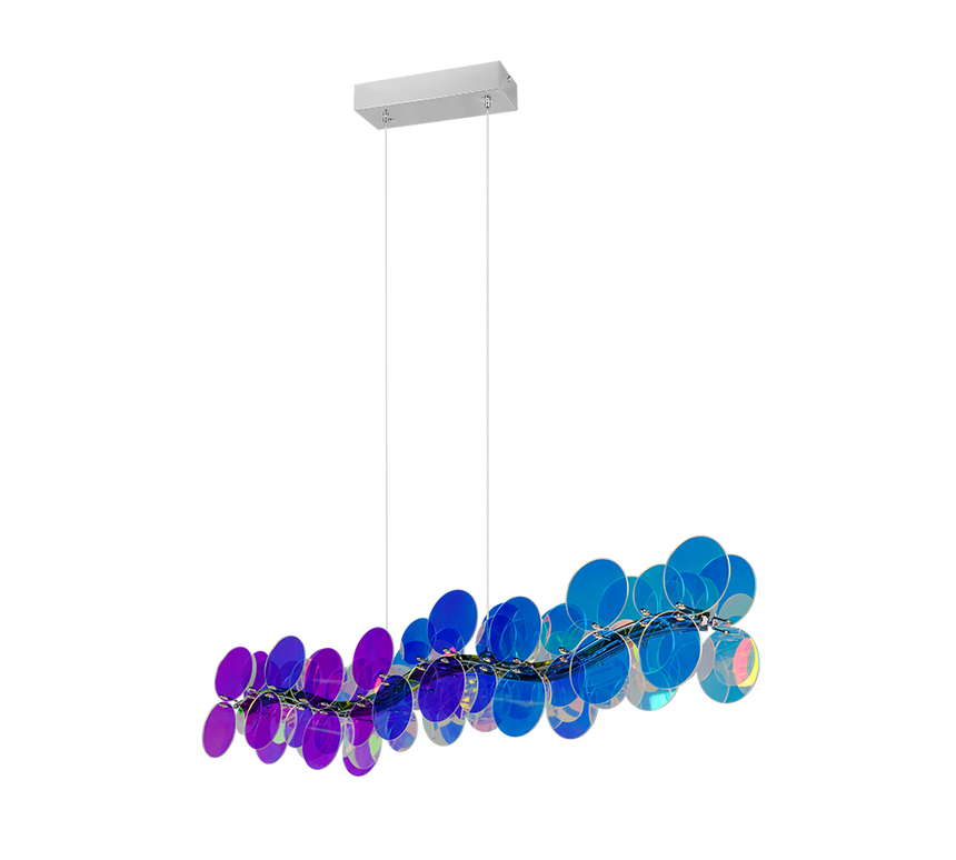 Lámpara de techo colgante Trio Pulse LED transparent iridescent 4000K 150cm R336