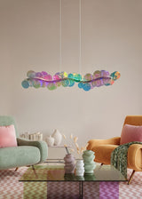 Lámpara de techo colgante Trio Pulse LED transparent iridescent 4000K 150cm R336