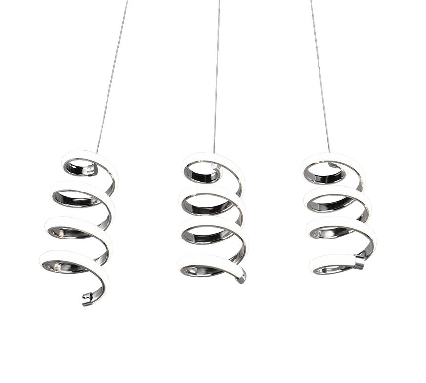 Lámpara de techo colgante Trio Laola LED cromo 4000K 150cm R34183106