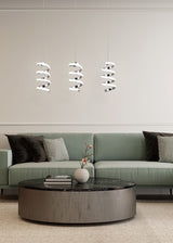 Lámpara de techo colgante Trio Laola LED cromo 4000K 150cm R34183106