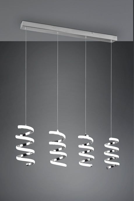 Lámpara de techo colgante Trio Laola LED cromo 4000K 150cm R34184106