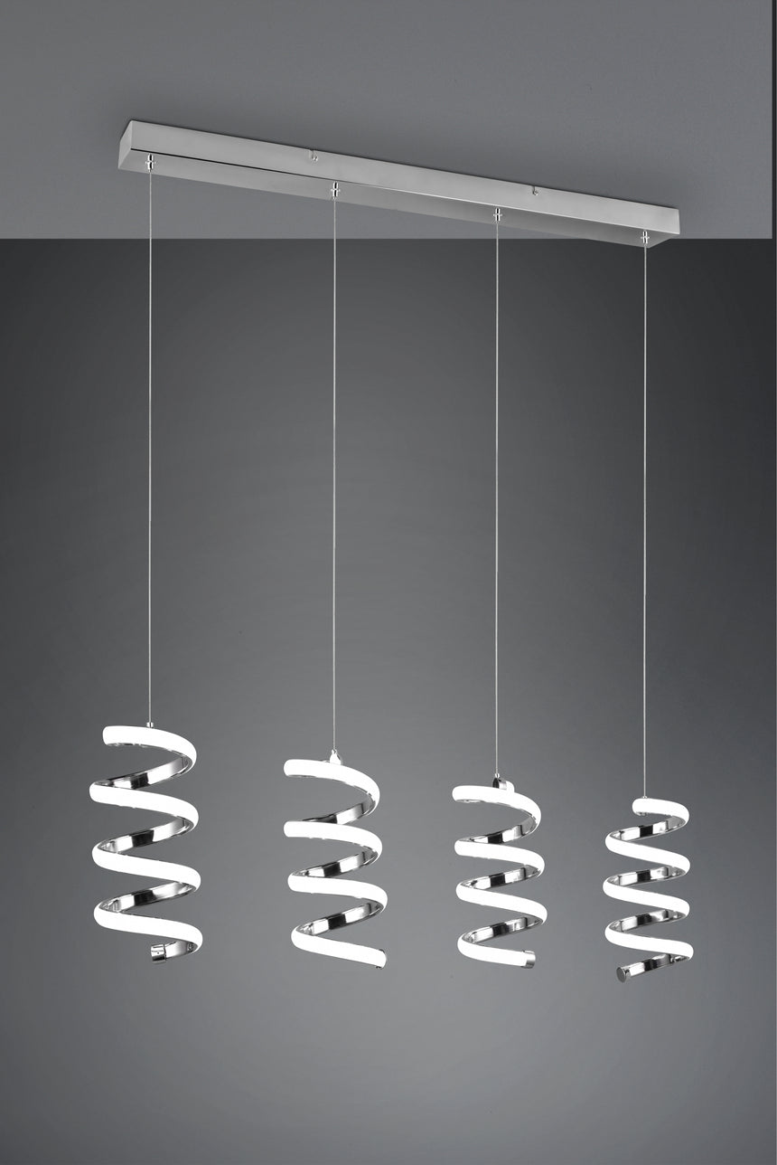 Lámpara de techo colgante Trio Laola LED cromo 4000K 150cm R34184106