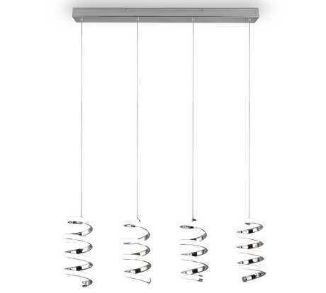 Lámpara de techo colgante Trio Laola LED cromo 4000K 150cm R34184106