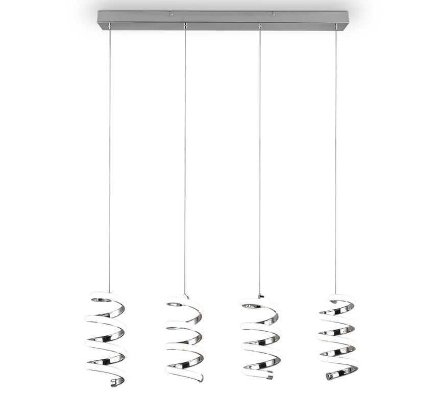 Lámpara de techo colgante Trio Laola LED cromo 4000K 150cm R34184106