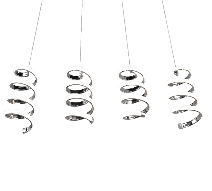 Lámpara de techo colgante Trio Laola LED cromo 4000K 150cm R34184106