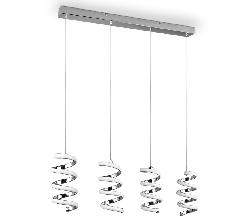 Lámpara de techo colgante Trio Laola LED cromo 4000K 150cm R34184106