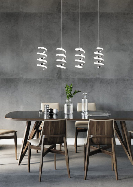 Lámpara de techo colgante Trio Laola LED cromo 4000K 150cm R34184106