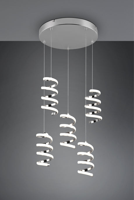 Lámpara de techo colgante Trio Laola LED cromo 4000K 150cm R34185306
