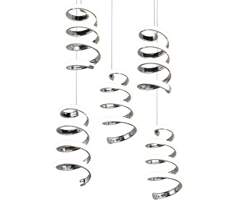 Lámpara de techo colgante Trio Laola LED cromo 4000K 150cm R34185306