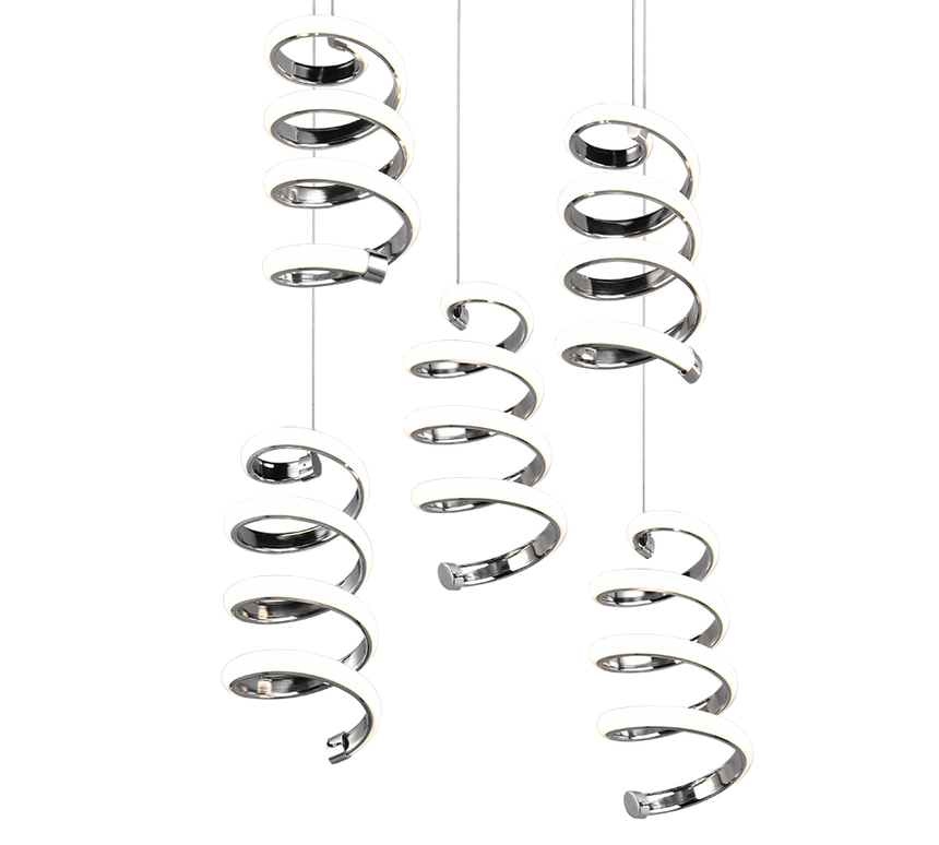 Lámpara de techo colgante Trio Laola LED cromo 4000K 150cm R34185306