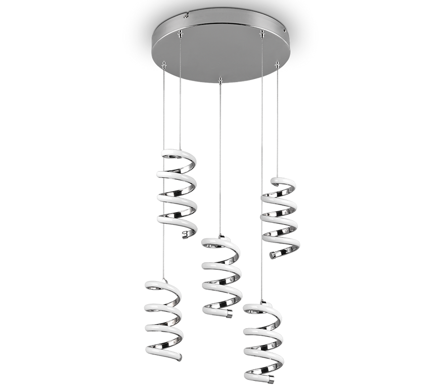 Lámpara de techo colgante Trio Laola LED cromo 4000K 150cm R34185306