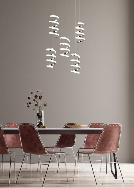 Lámpara de techo colgante Trio Laola LED cromo 4000K 150cm R34185306