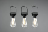 Lámpara colgante de exterior Trio Campus LED negro mate solar IP44 23,5cm R35146