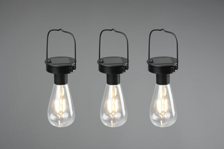 Lámpara colgante de exterior Trio Campus LED negro mate solar IP44 23,5cm R35146
