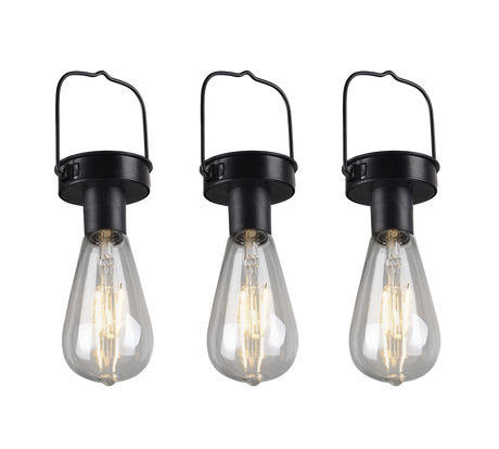 Lámpara colgante de exterior Trio Campus LED negro mate solar IP44 23,5cm R35146