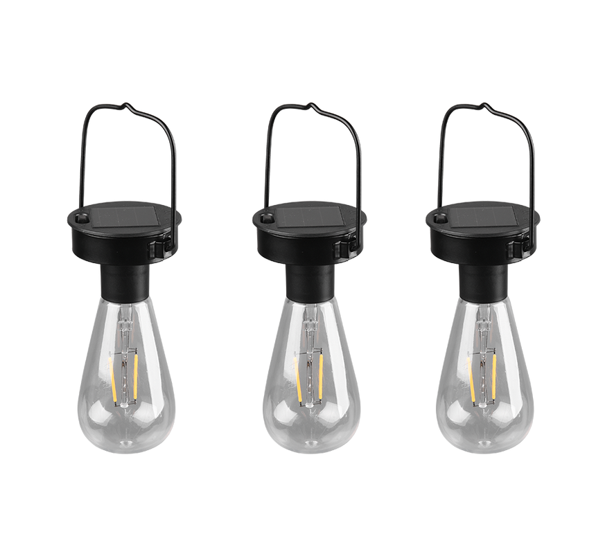 Lámpara colgante de exterior Trio Campus LED negro mate solar IP44 23,5cm R35146