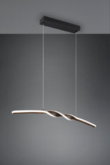 Lámpara de techo colgante Trio Ginko LED negro mate 3000K 150cm R35791132