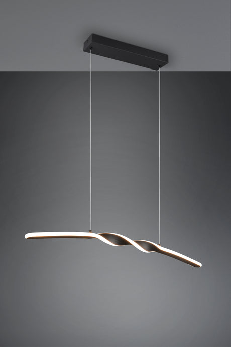Lámpara de techo colgante Trio Ginko LED negro mate 3000K 150cm R35791132