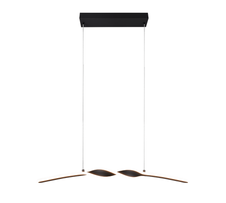 Lámpara de techo colgante Trio Ginko LED negro mate 3000K 150cm R35791132