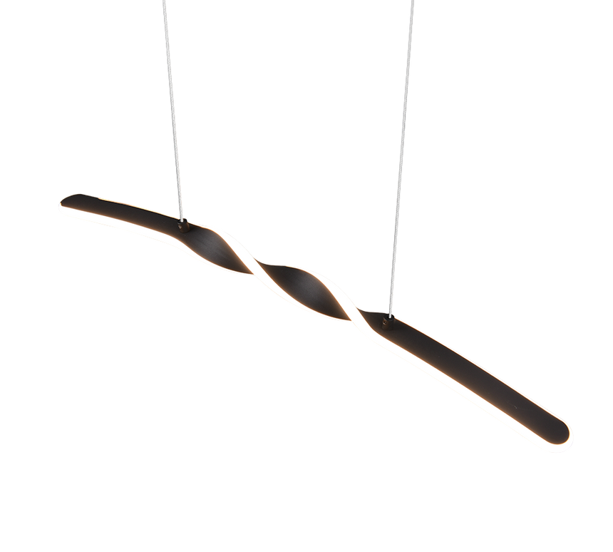 Lámpara de techo colgante Trio Ginko LED negro mate 3000K 150cm R35791132
