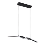 Lámpara de techo colgante Trio Ginko LED negro mate 3000K 150cm R35791132