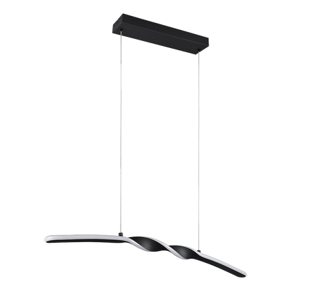 Lámpara de techo colgante Trio Ginko LED negro mate 3000K 150cm R35791132