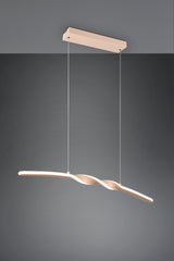 Lámpara de techo colgante Trio Ginko LED sand 3000K 150cm R35791166