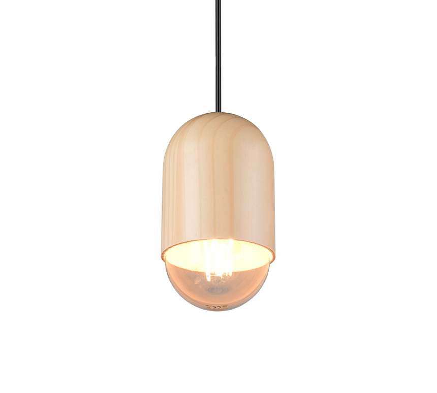 Lámpara de techo colgante Trio Nara LED madera 3000K 150cm R36311030